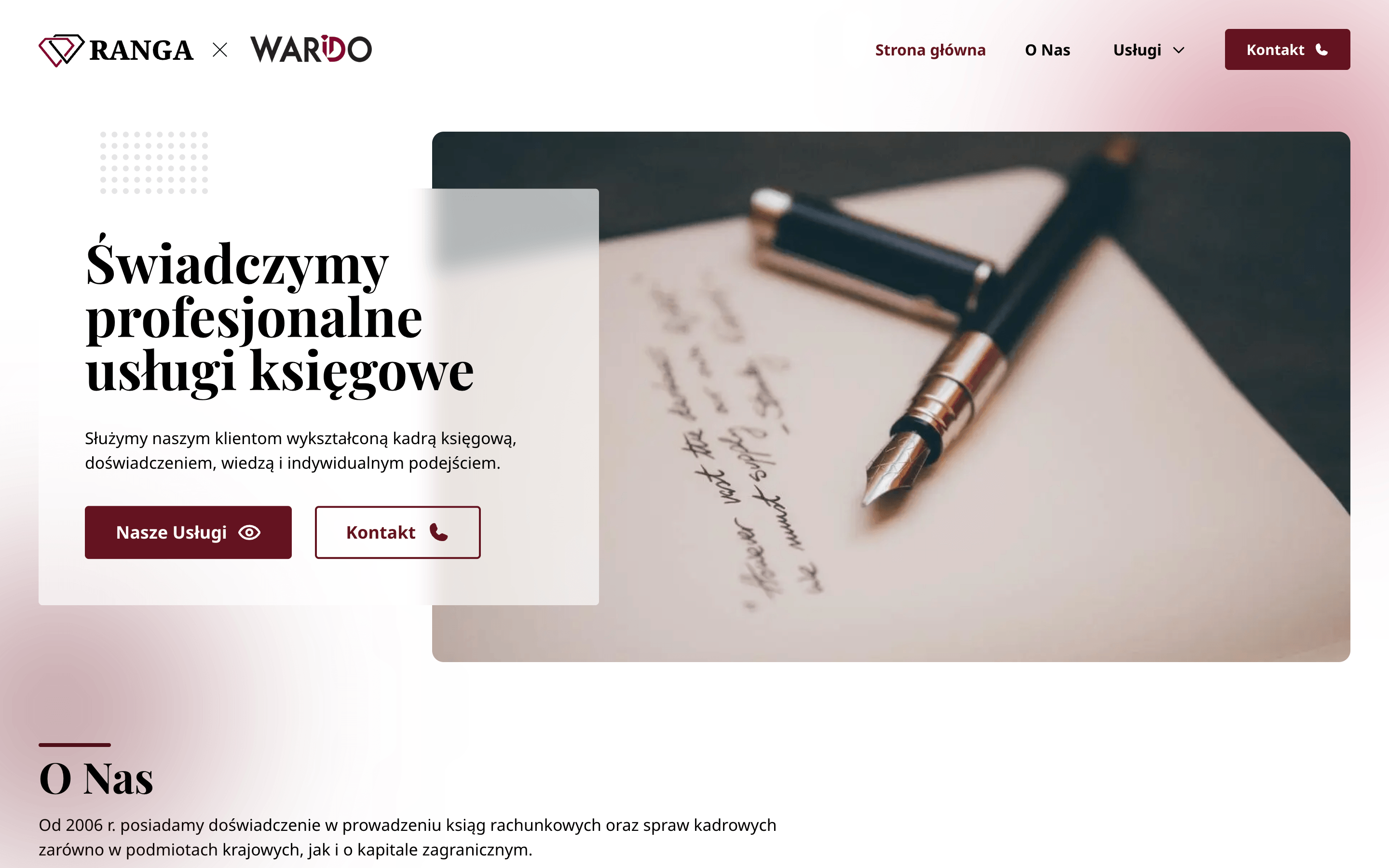Strona główna firmy księgowej i audytorskiej Ranga.